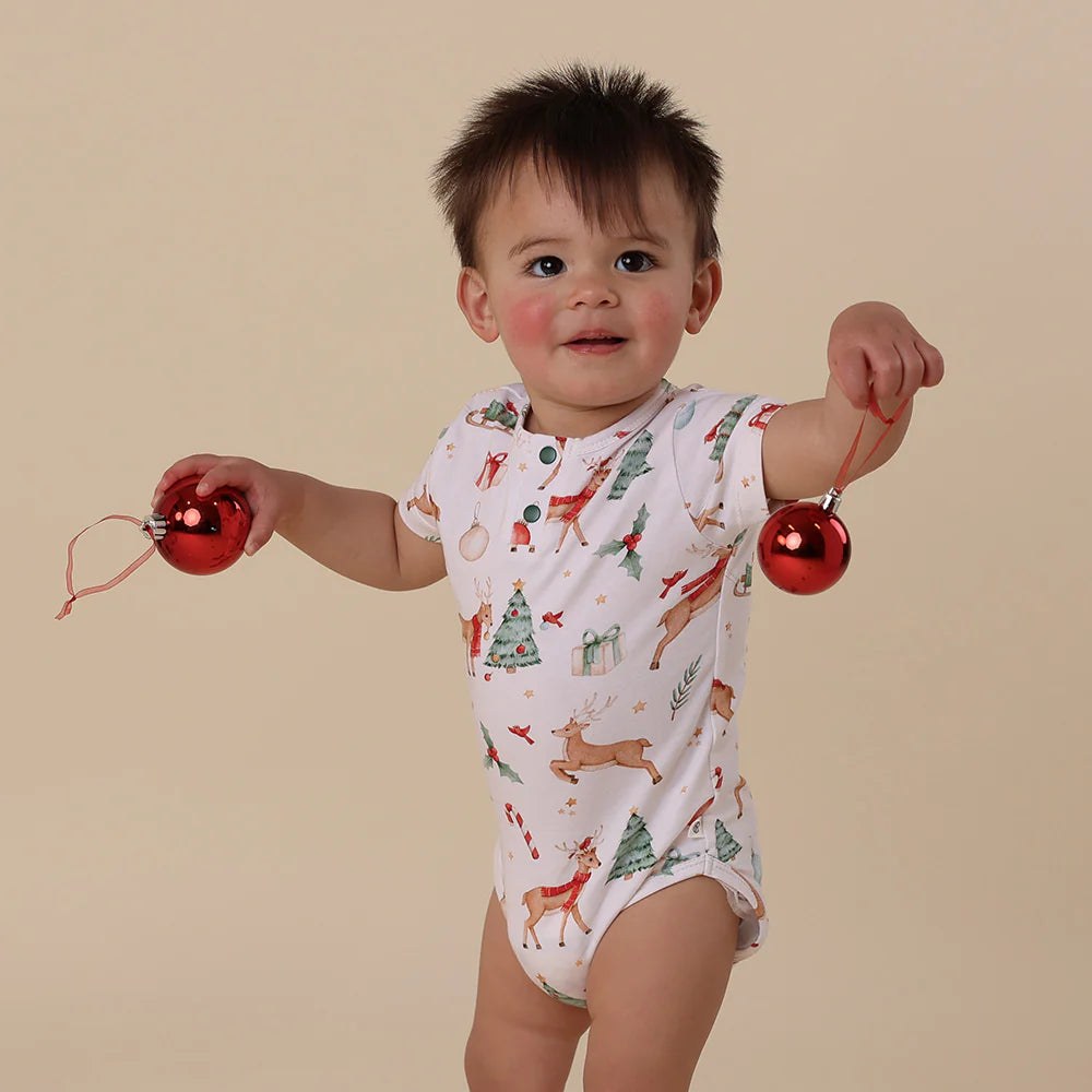 Snuggle Hunny Kids - Prancer & Friends Short Sleeve Organic Bodysuit