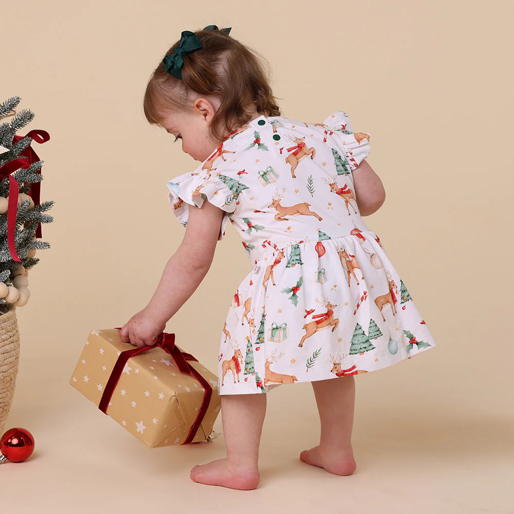 Snuggle Hunny Kids - Prancer & Friends Short Sleeve Organic Dress