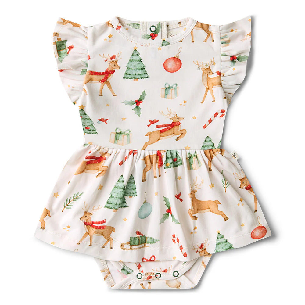 Snuggle Hunny Kids - Prancer & Friends Short Sleeve Organic Dress