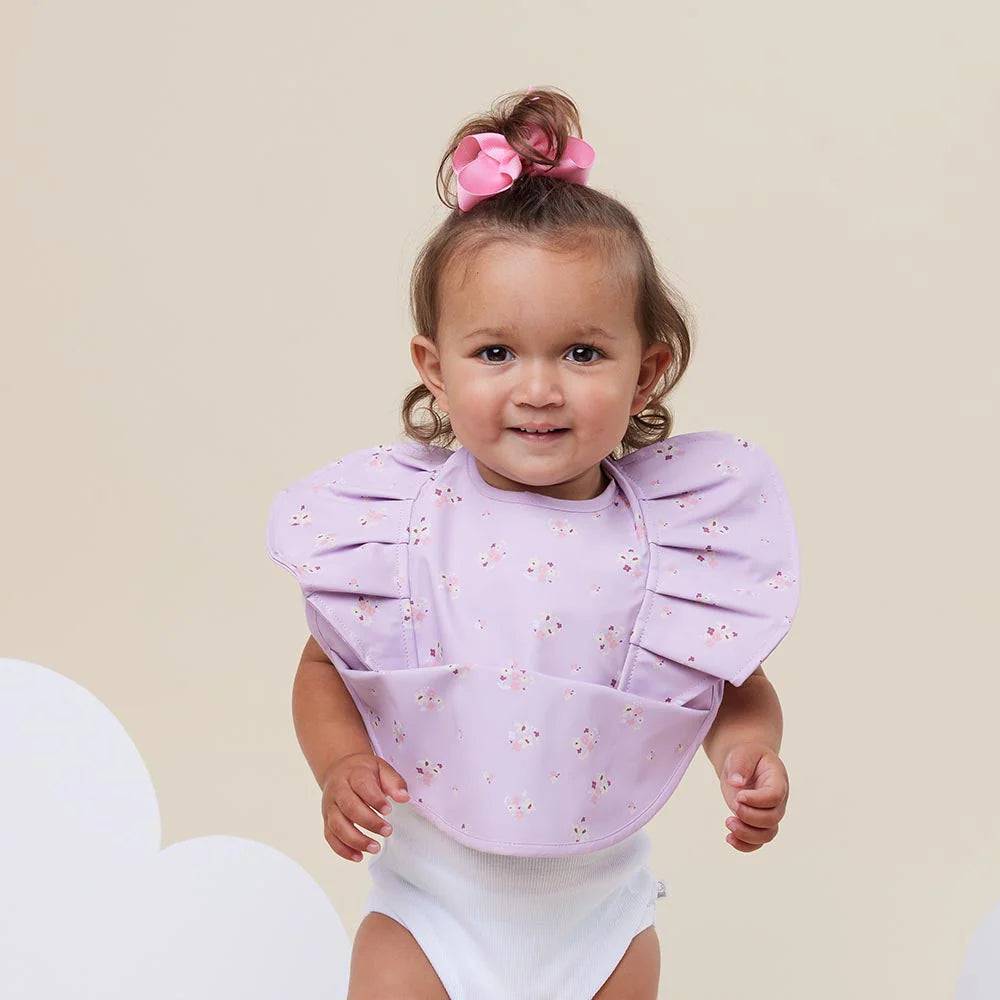 Snuggle Hunny Kids - Waterproof Frill Snuggle Bib | Lilac Bloom