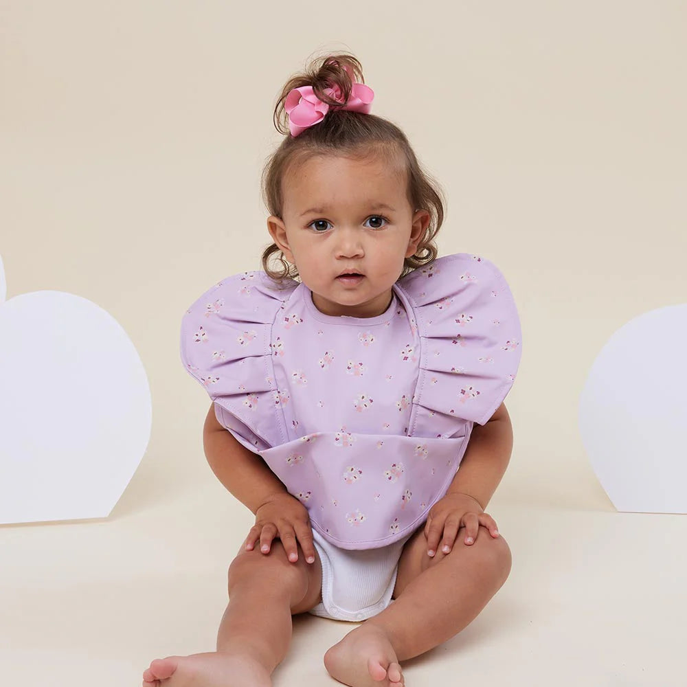 Snuggle Hunny Kids - Waterproof Frill Snuggle Bib | Lilac Bloom