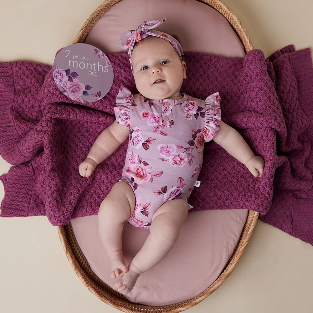 Snuggle Hunny Kids - Short Sleeve Organic Bodysuit | Blossom