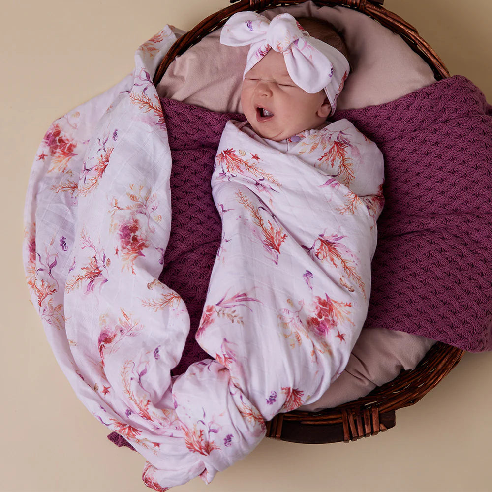 Snuggle Hunny Kids - Organic Muslin Wrap | Coral