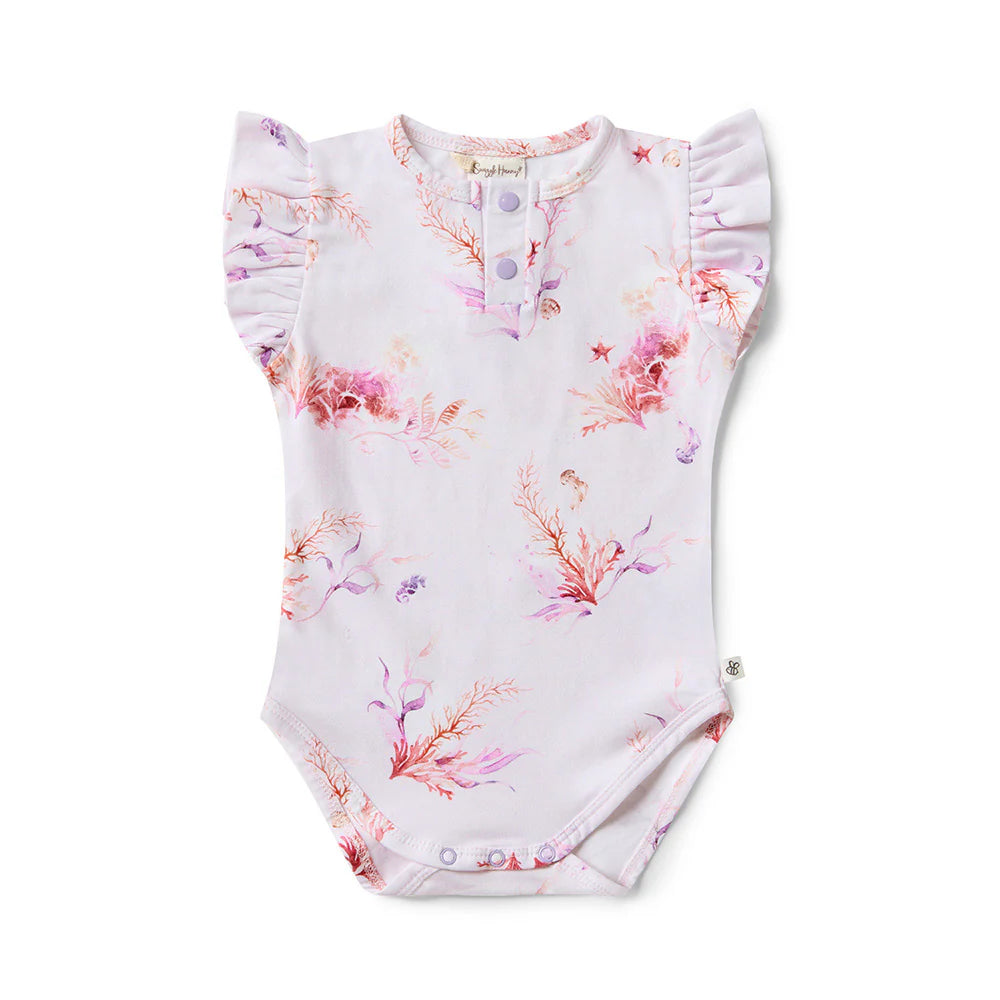 Snuggle Hunny Kids - Short Sleeve Organic Bodysuit | Coral