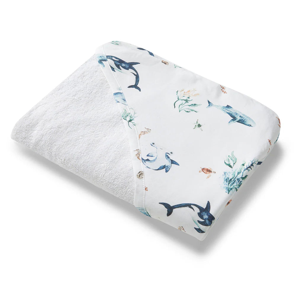 Snuggle Hunny Kids - Organic Hooded Baby Towel | Ocean