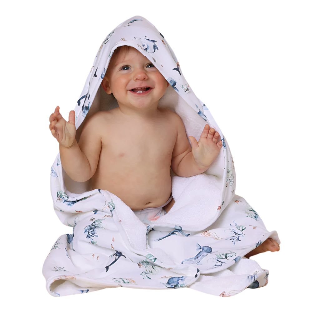 Snuggle Hunny Kids - Organic Hooded Baby Towel | Ocean