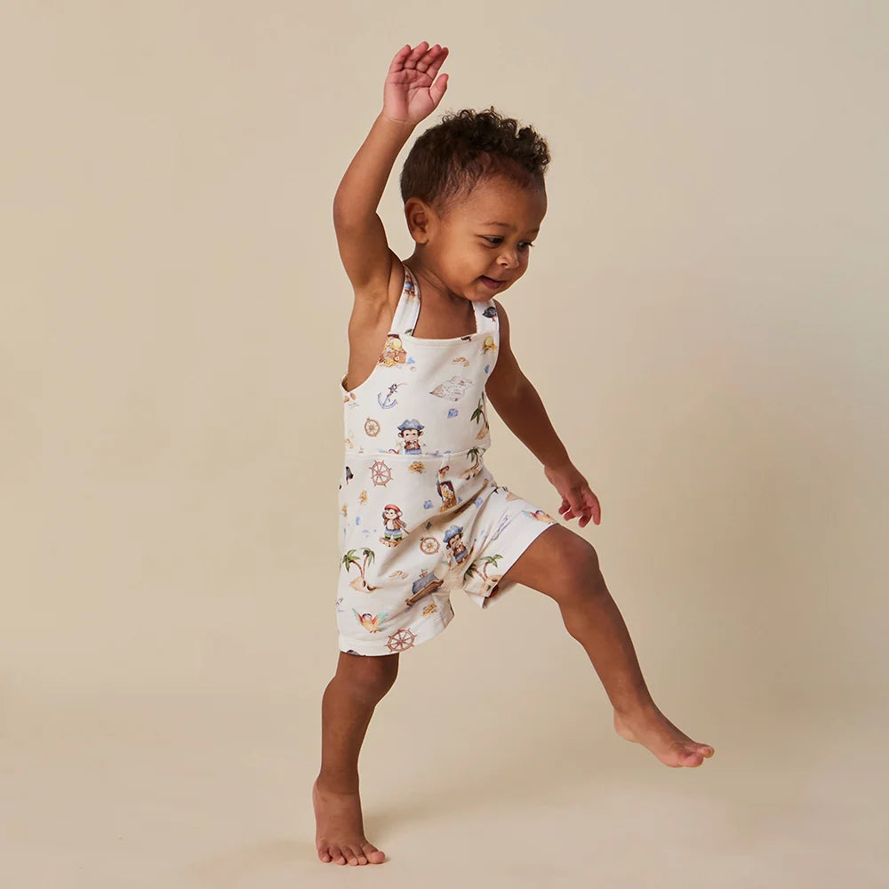 Snuggle Hunny Kids - Snuggle Overall Shorts | Treasure Island