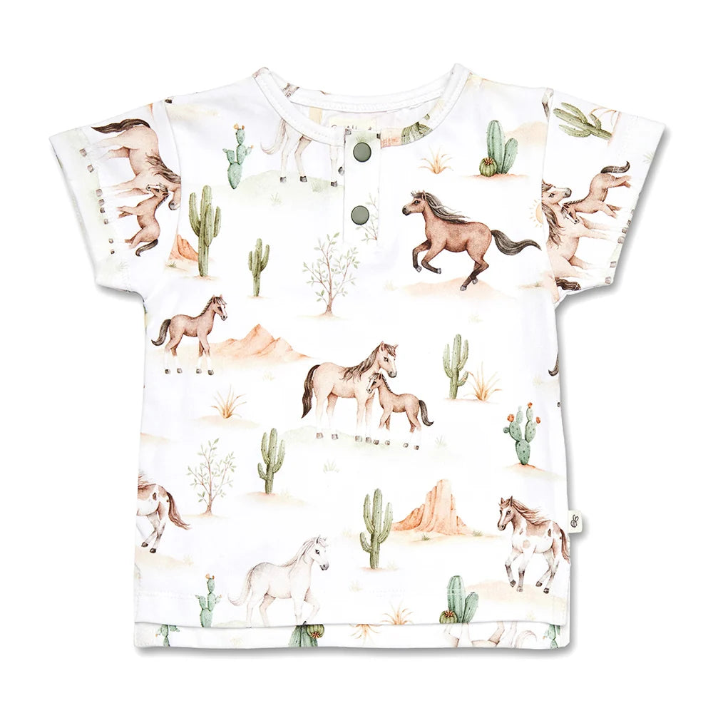 Snuggle Hunny Kids - Short Sleeve Organic Top | Wild Horses