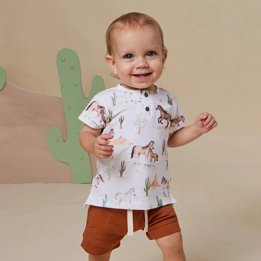 Snuggle Hunny Kids - Short Sleeve Organic Top | Wild Horses