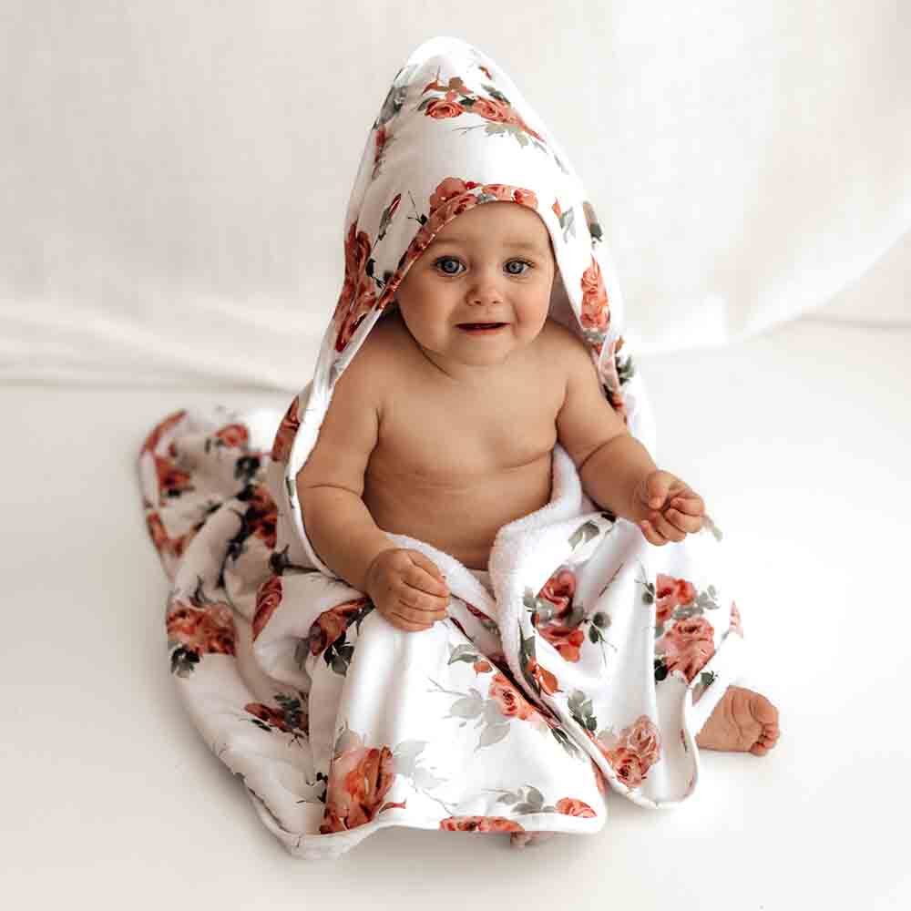 Snuggle Hunny Kids - Rosebud Organic Hooded Baby Towel