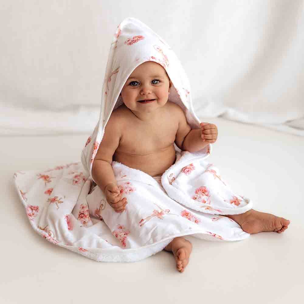 Snuggle Hunny Kids - Ballerina Organic Hooded Baby Towel