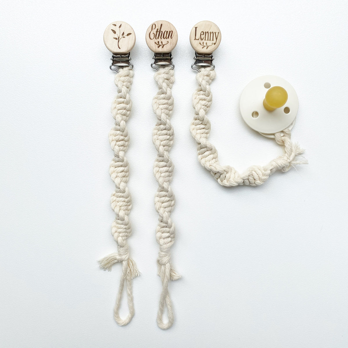 Our Little Helpers - Macrame Ivory Twist Dummy Clips