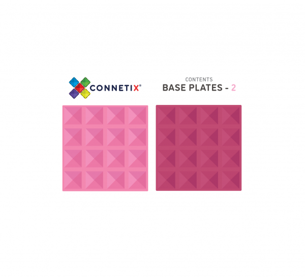 Connetix Tiles - 2 Piece Base Plate Pink & Berry Pack