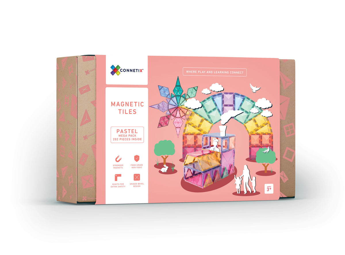 Connetix Tiles - 202 Piece Pastel Mega Pack