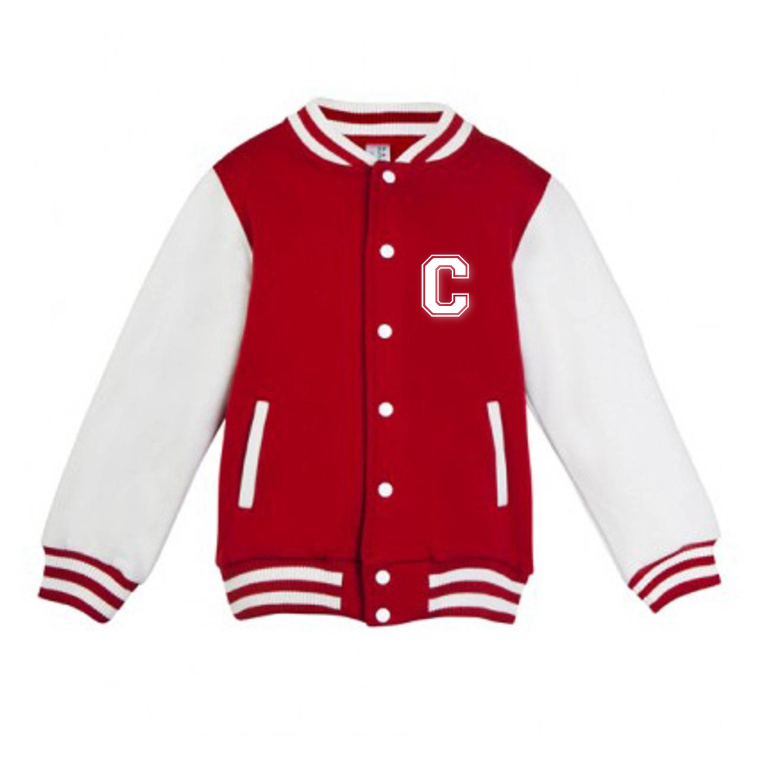 MLW By Design Personalised Initial Varsity Jacket Red White