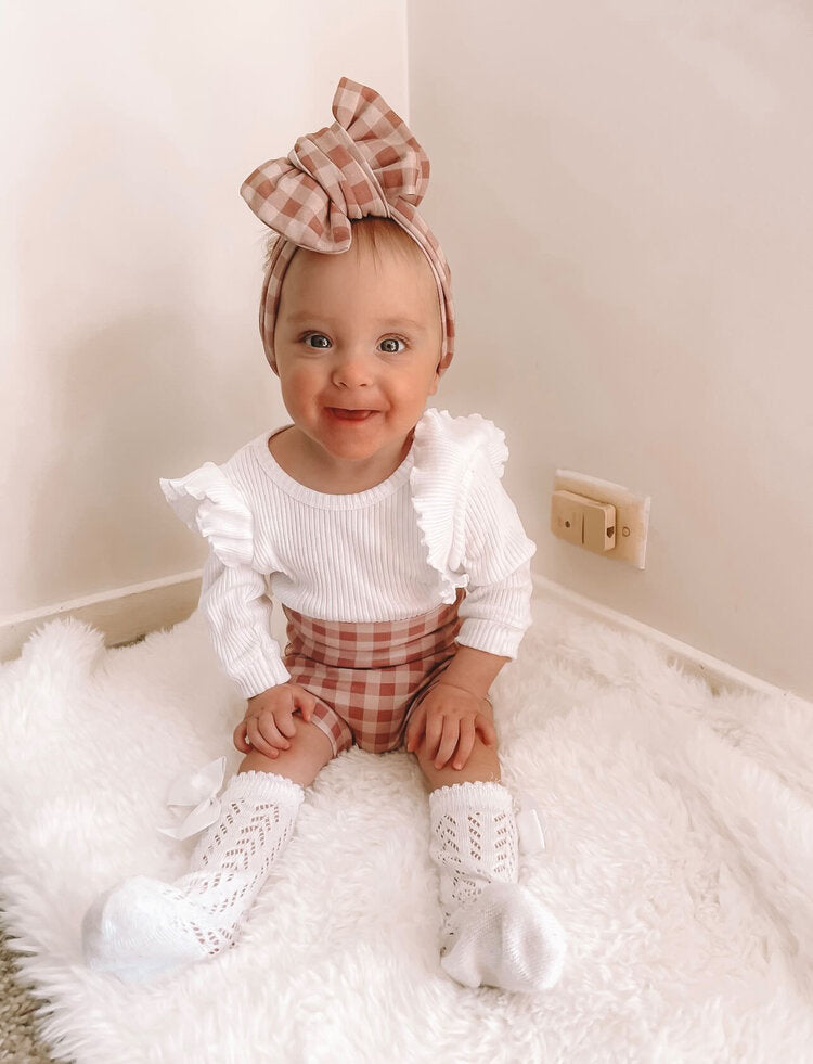 Laci Kay Collective - Handmade Bummies Set | Dusty Pink Gingham