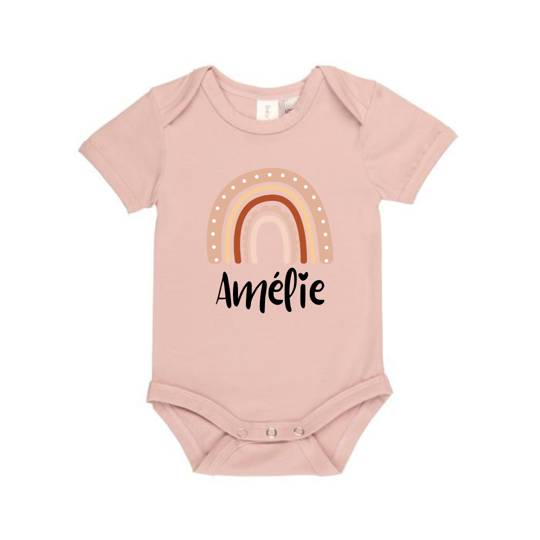 MLW By Design- Personalised Rainbow Name Bodysuit | Various Colours
