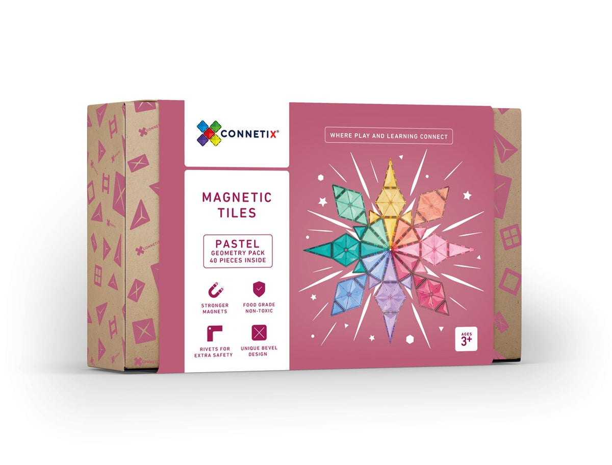 Connetix Tiles - 40 Piece Pastel Geometry Pack
