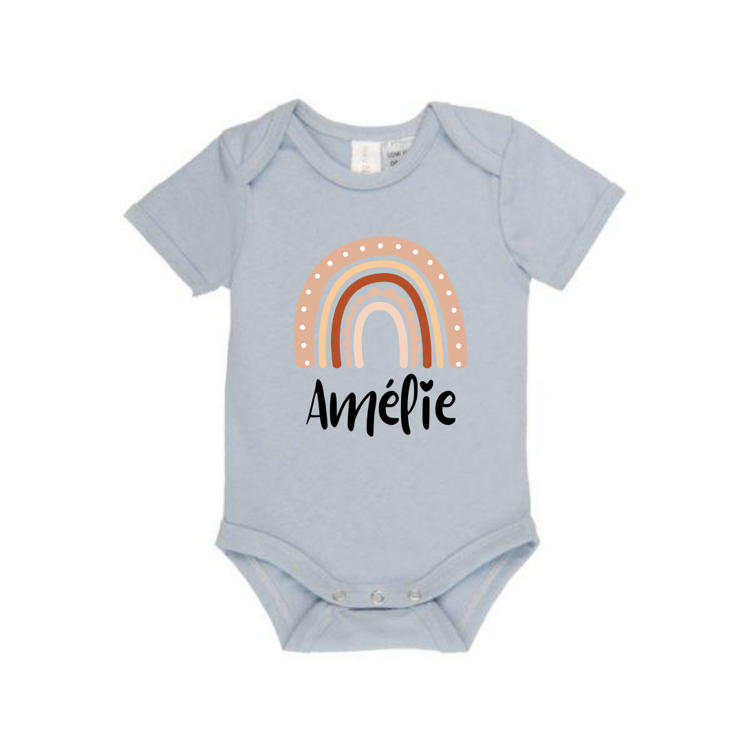 MLW By Design- Personalised Rainbow Name Bodysuit | Various Colours