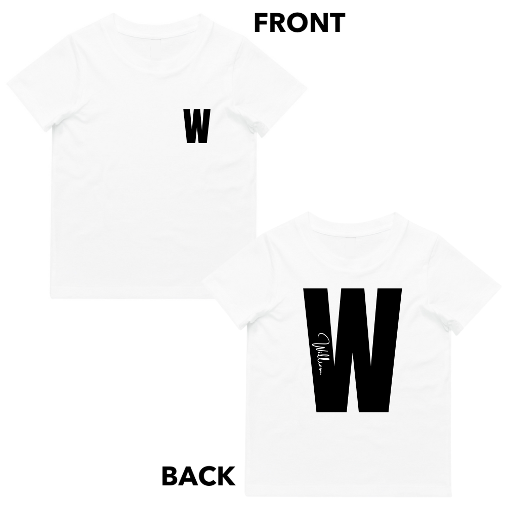 MLW By Design - Personalised Initial Signature Tee | Various Colours