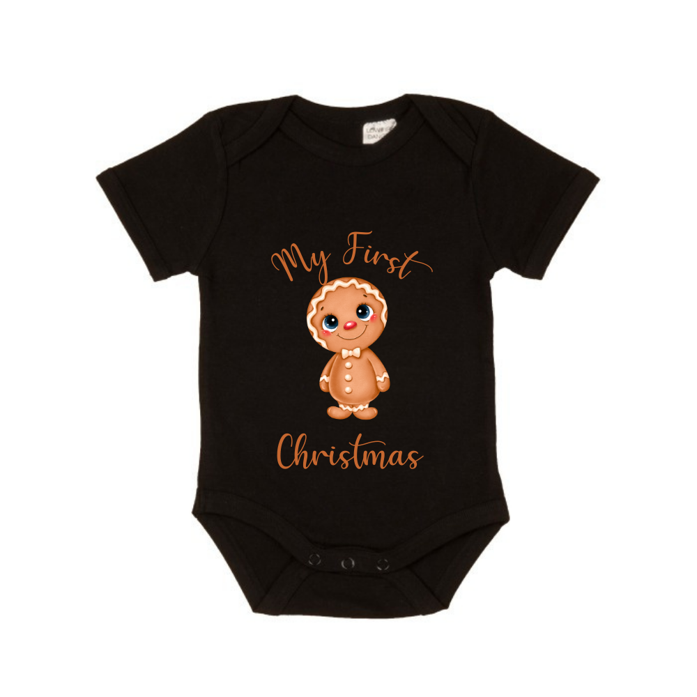MLW By Design - My First Christmas Gingerbread Bodysuit | White or Black
