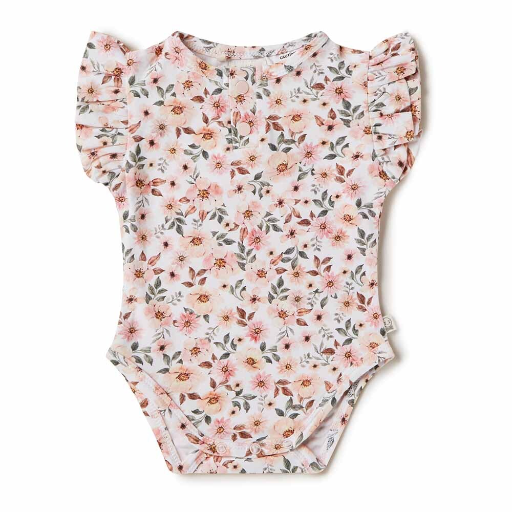 Snuggle Hunny Kids - Spring Floral Short Sleeve Organic Bodysuit