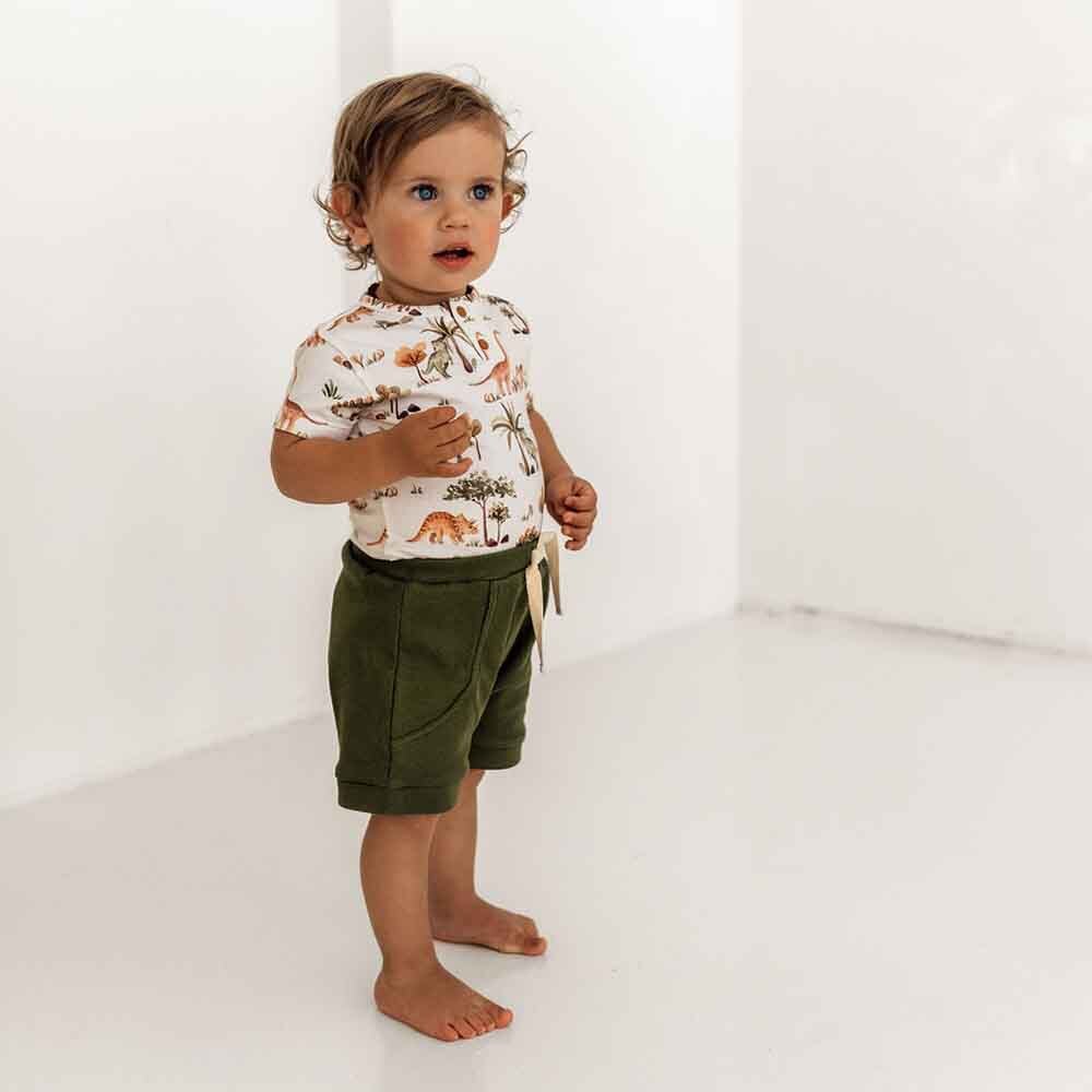 Snuggle Hunny Kids - Short Sleeve Organic Bodysuit | Dino
