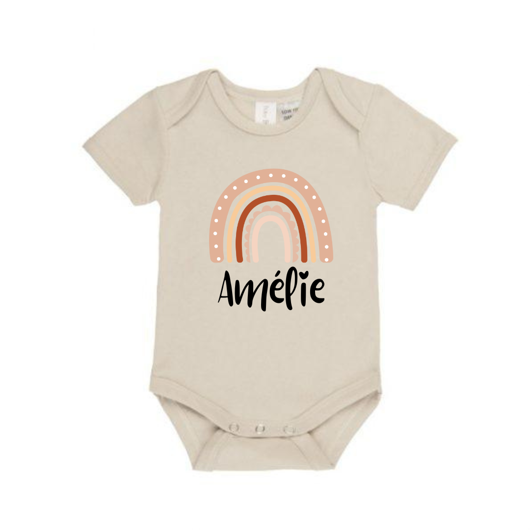 MLW By Design- Personalised Rainbow Name Bodysuit | Various Colours