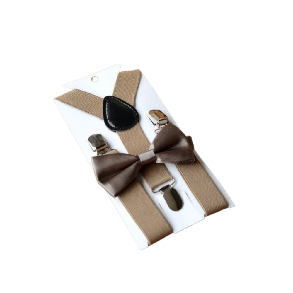 Bow Tie & Suspenders Set | Latte