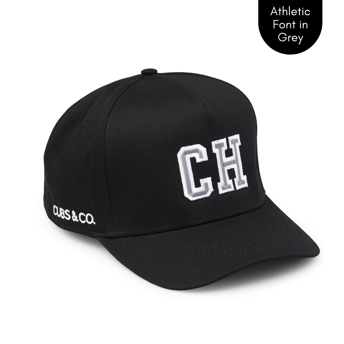 Cubs & Co - PERSONALISED BLACK W/ INITIALS | ATHLETIC GREY PRINT