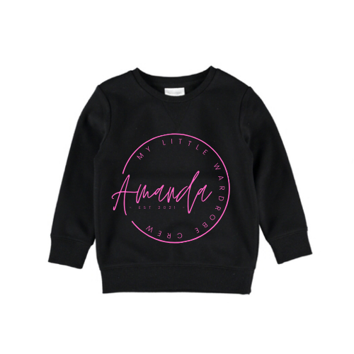 MLW By Design - Personalised Script Name Circle Fleece Crew