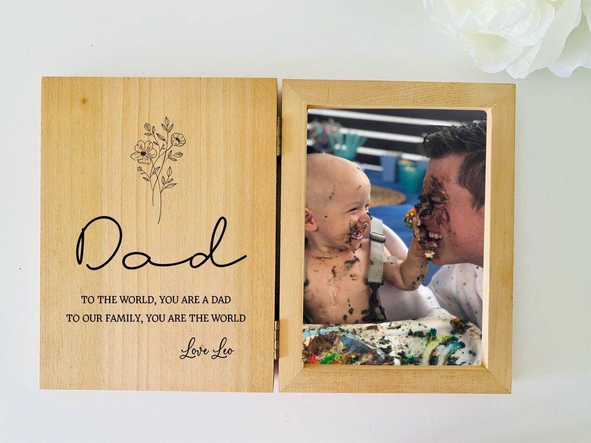 Timber Tinkers - Personalised Father's Day Photo Frame | Floral Dad
