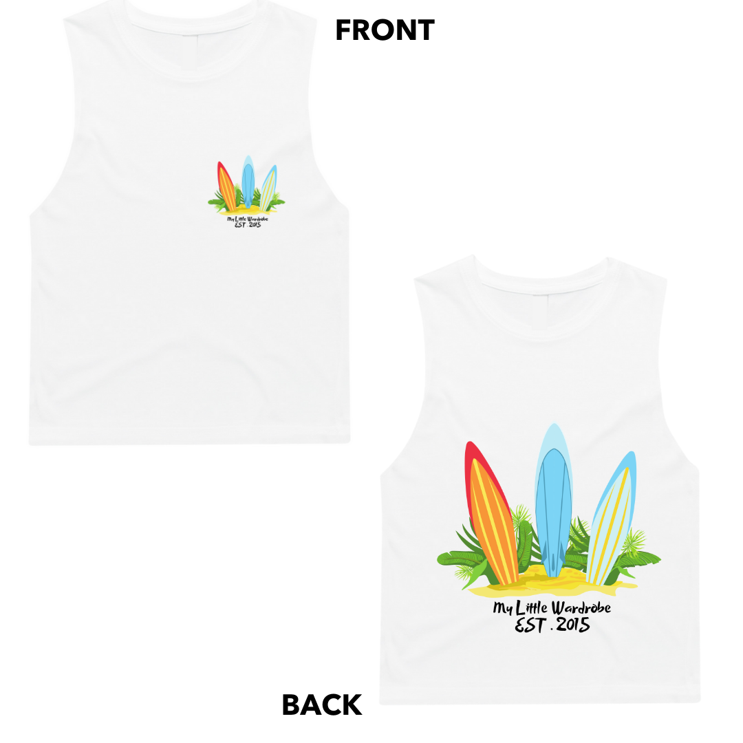 MLW By Design - Cali Long Board White Tank