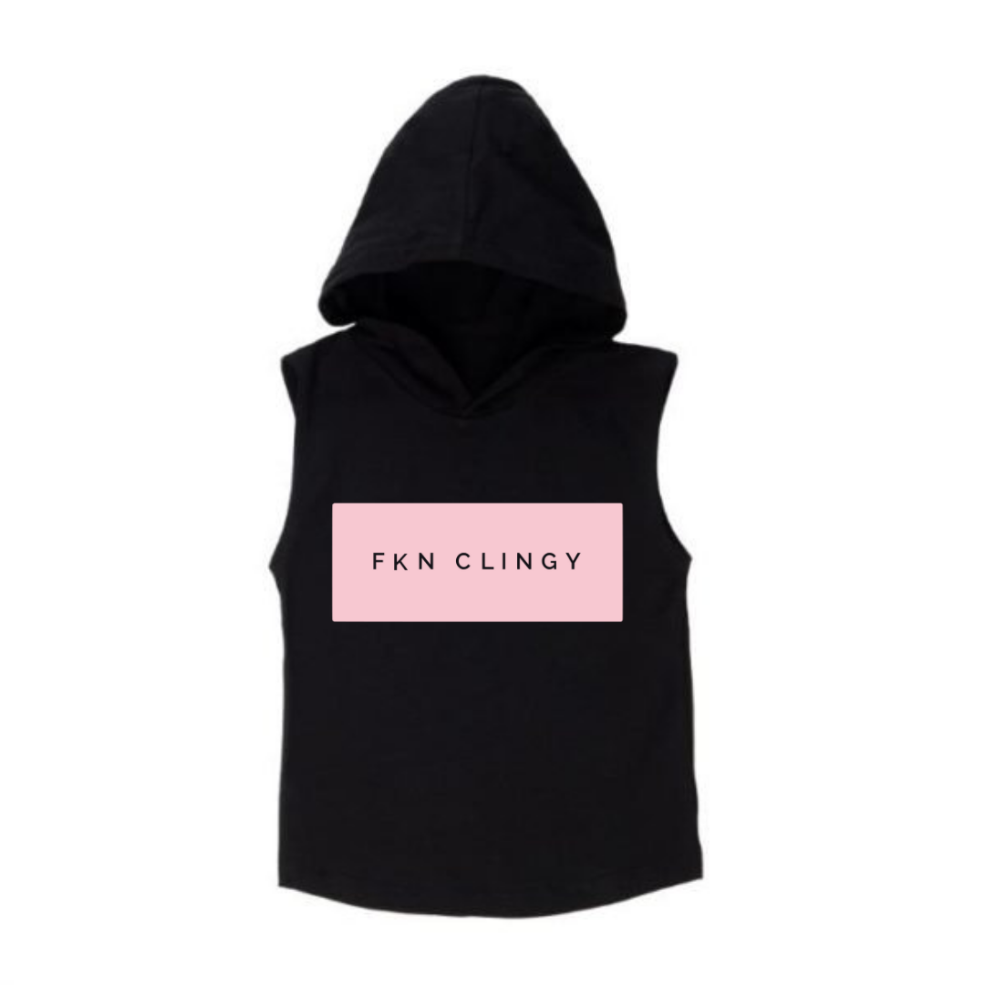 MLW By Design - FKN CLINGY™ Sleeveless Hoodie | Pink Print | Black or White