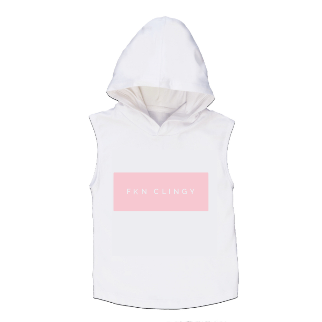 MLW By Design - FKN CLINGY™ Sleeveless Hoodie | Pink Print | Black or White