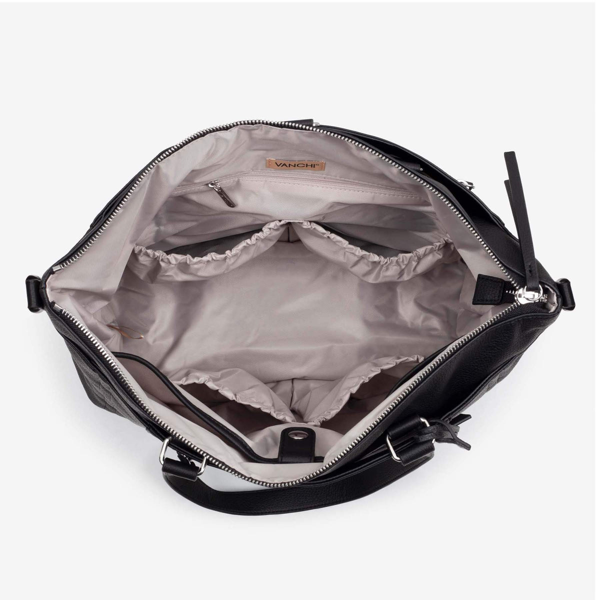 VANCHI - Billie Convertible Backpack / Tote Baby Bag - Black