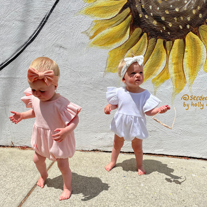 White sales bubble romper