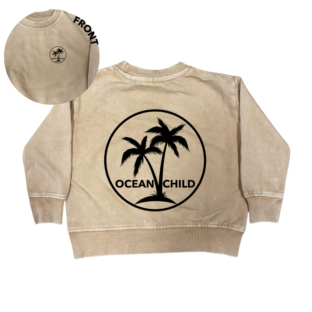 MLW By Design - Ocean Child Stonewash Crew | Sand or Black (CLEARANCE)