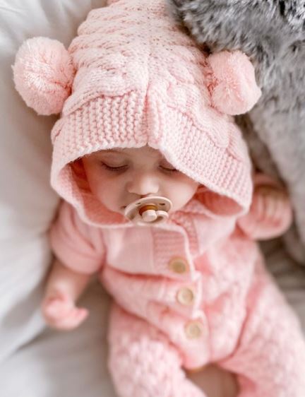 Bear Knit Onesie | Pink