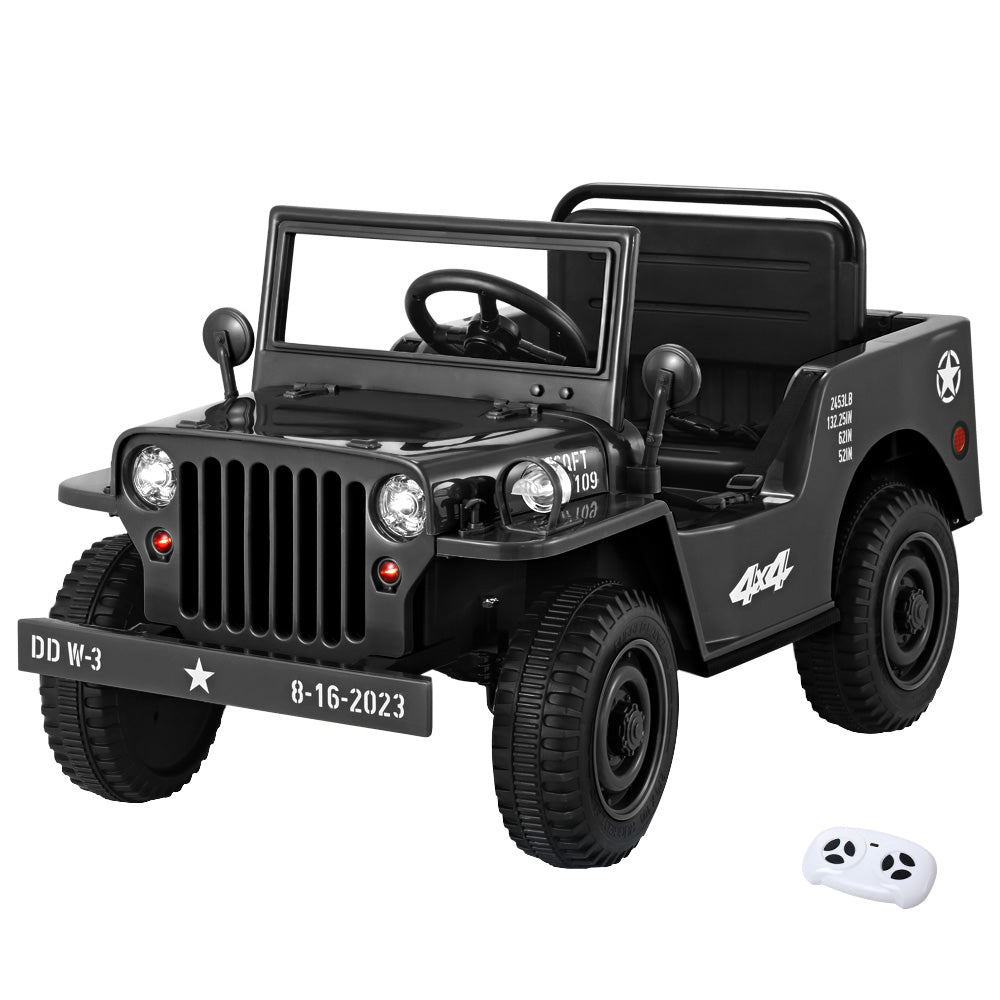 Retro Military Ride On Car | Black