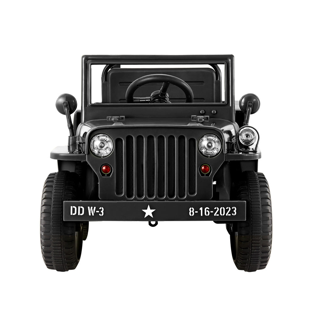 Retro Military Ride On Car | Black