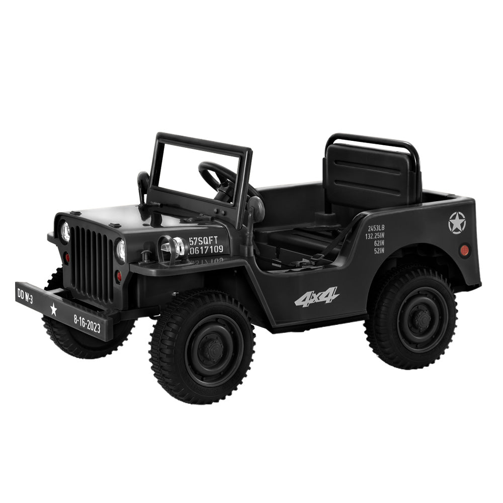 Retro Military Ride On Car | Black