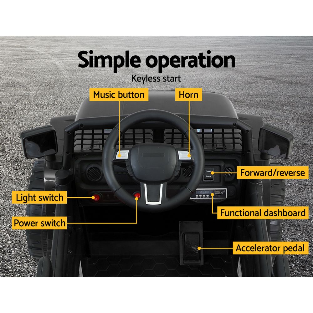 Ride On Jeep 12V Car with Remote Control Black