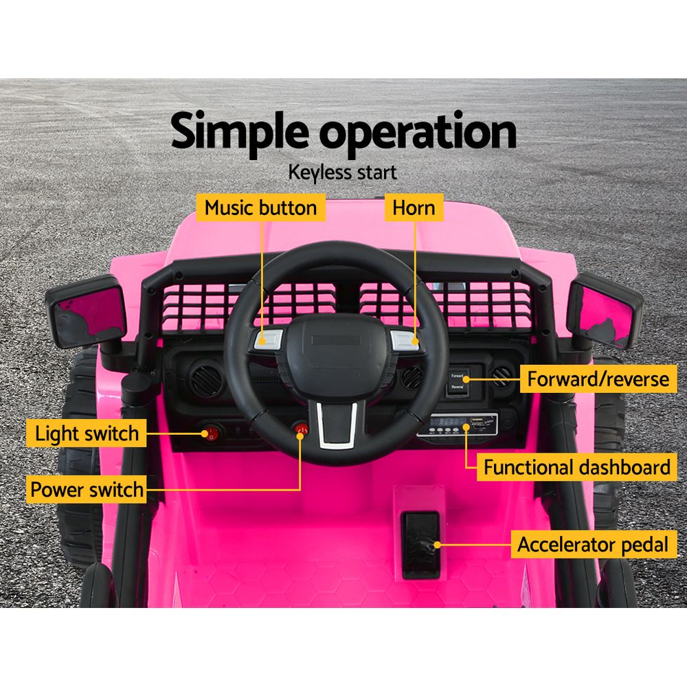 Ride On Jeep 12V Car with Remote Control Pink