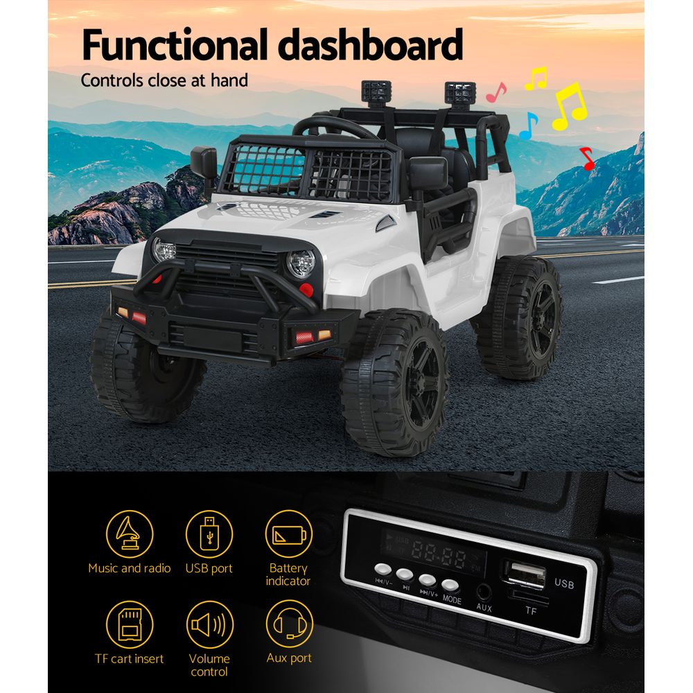 Ride On Jeep 12V Car with Remote Control White