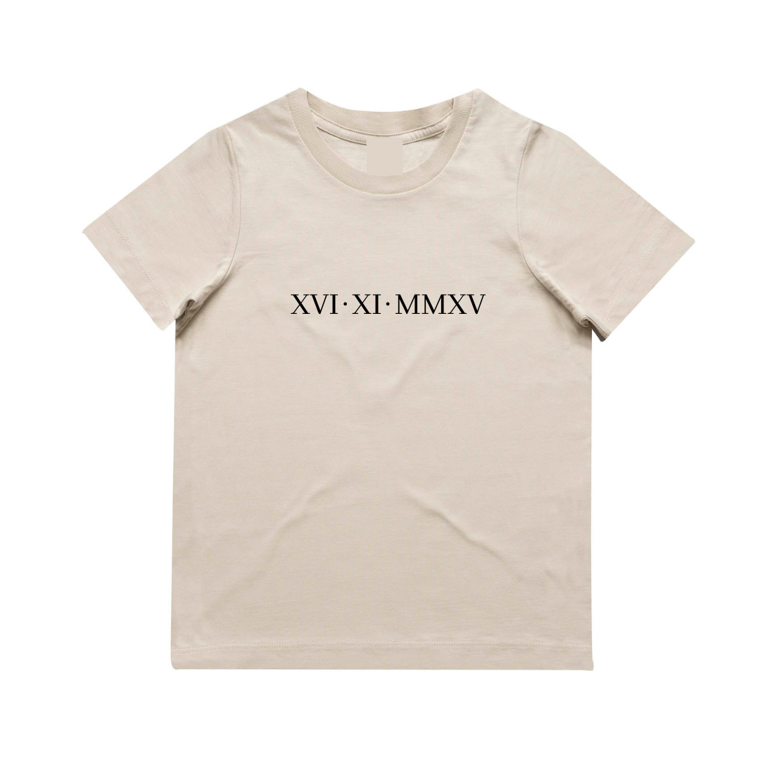 MLW By Design - Personalised Roman Numeral Tee | Various Colours