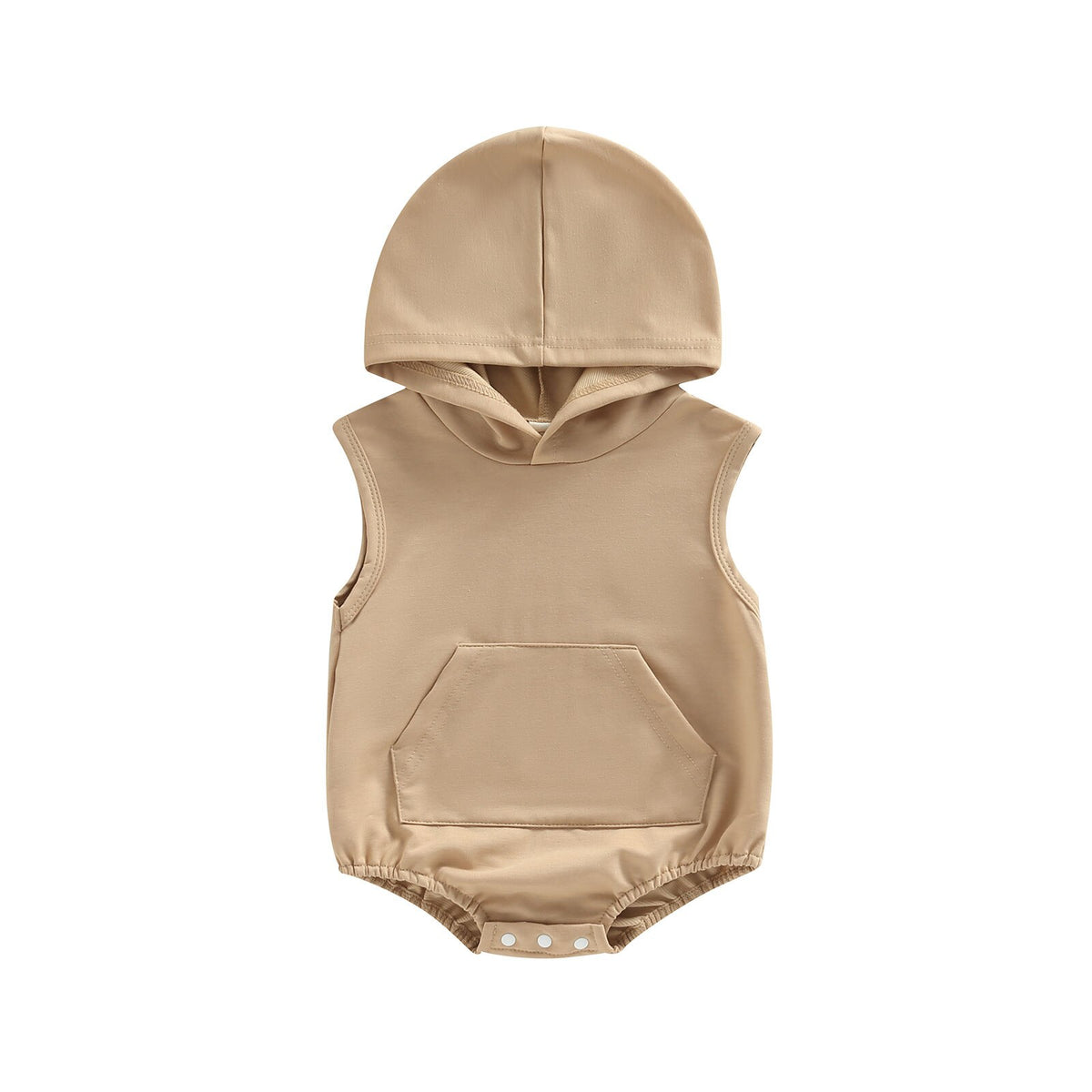 Sleeveless Hoodie Romper | Latte