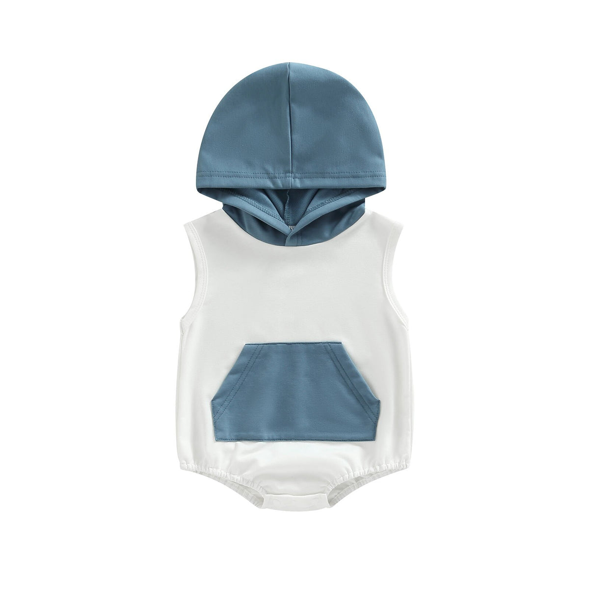 Sleeveless Hoodie Romper | Blue