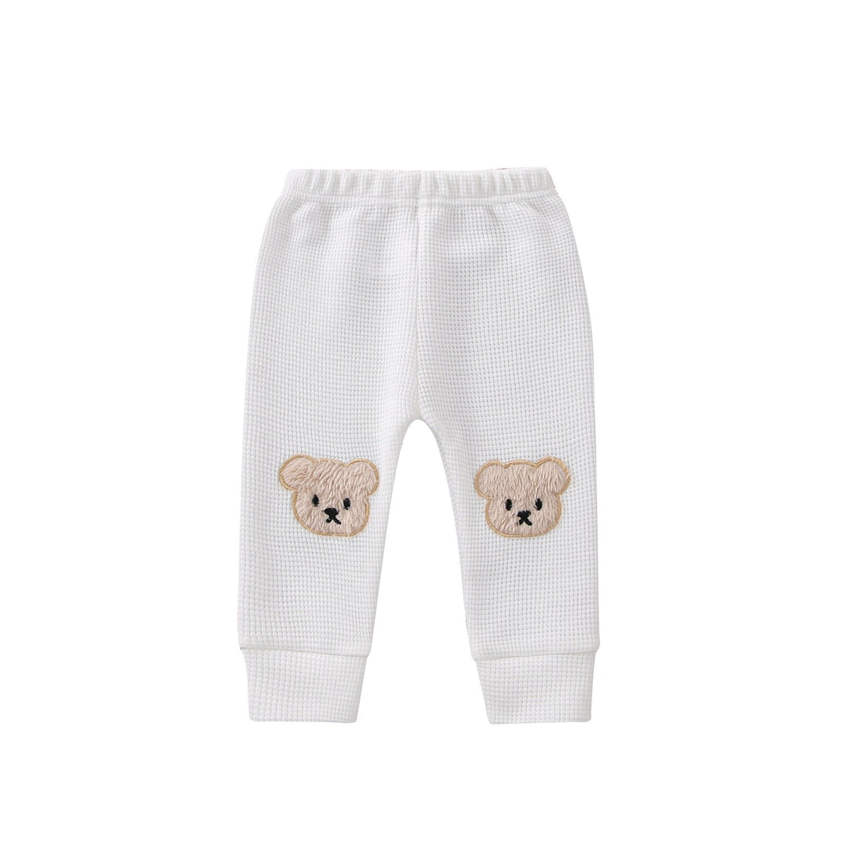 Waffle Teddy Pants | White