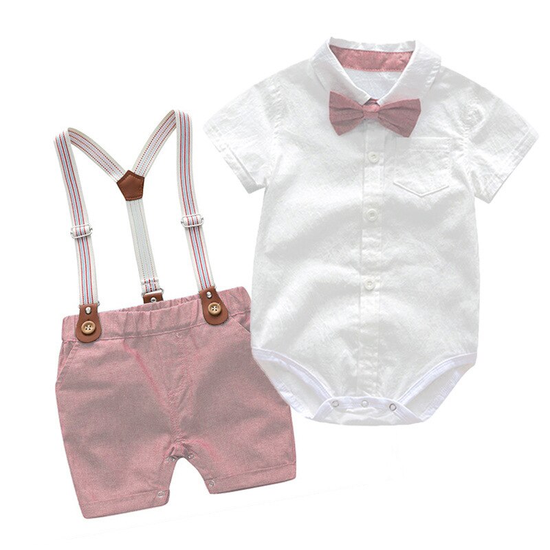 Arlo Bow Tie & Suspenders Set | Salmon